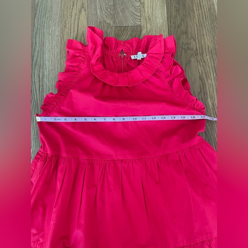 TCEC Red Ruffle Mini Dress, Size Small - Picture 10 of 14